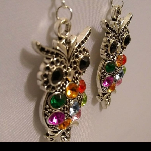 ❣️FREE W.P Rhinestone Owl🦉Dangle Earrings✨ - Picture 4 of 7